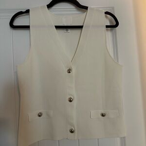 H&M Cream Buttoned Vest